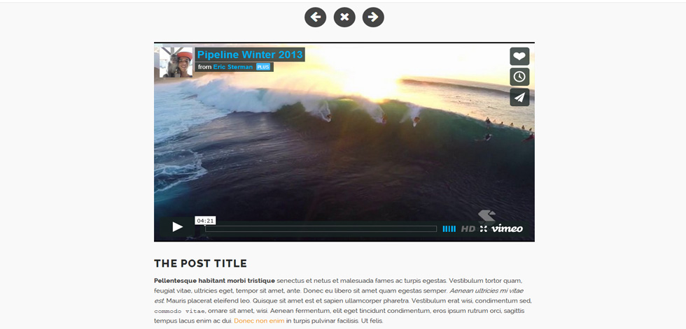 Blog post page