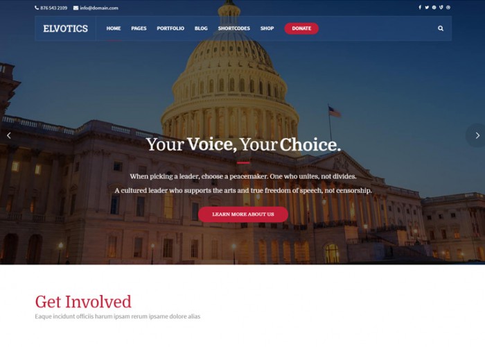 Elvotics – Premium Responsive Political WordPress Theme