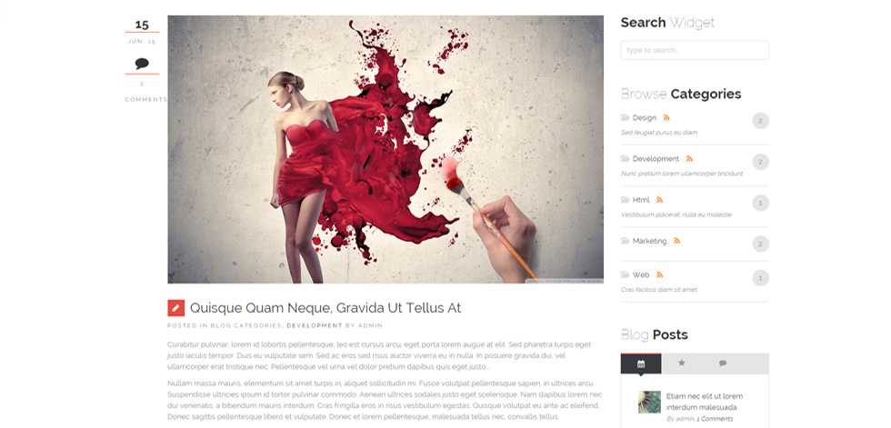 Blog post page