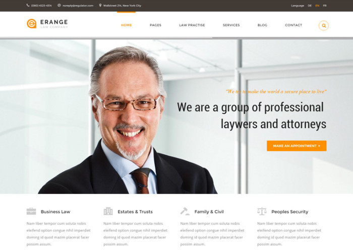 Erange – Premium Responsive HTML Template for Law Firm