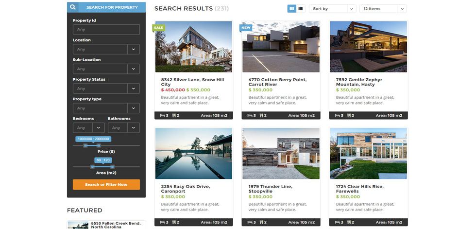 Properties page