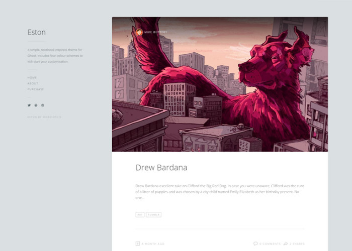 Eston – Premium Responsive Simple Notebook Ghost Theme