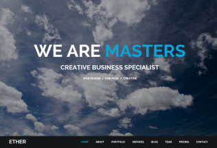 Ether – Premium One Page Multipurpose Muse Template