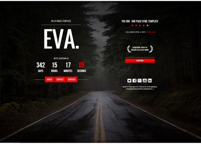 EVA. – Premium Responsive Coming Soon HTML5 Template