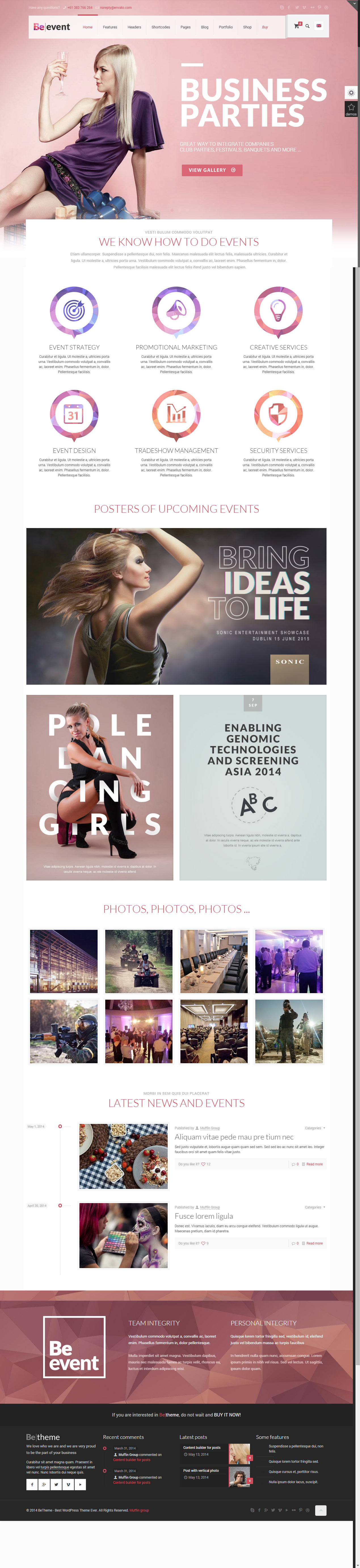 BeTheme Events WordPress Theme
