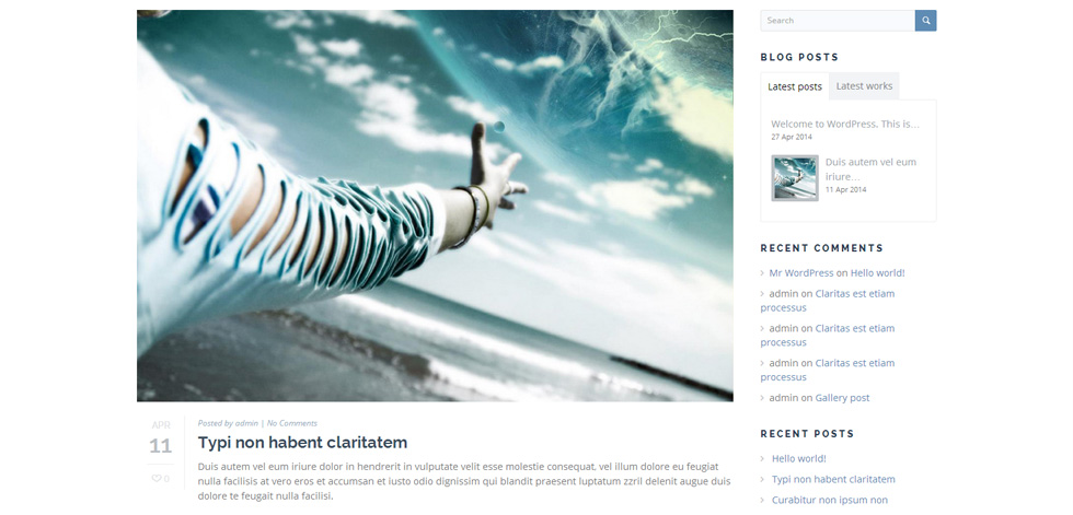 Blog post page