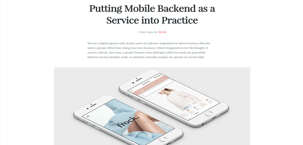Blog post page