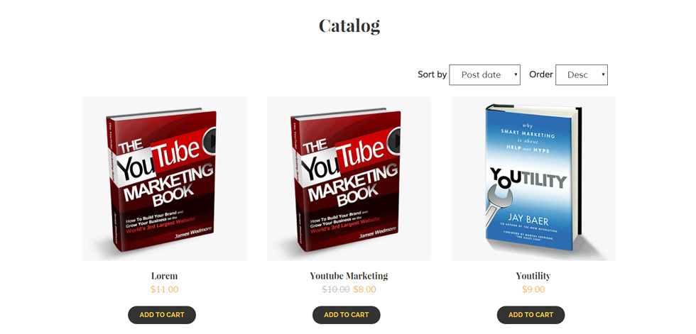 Shop page