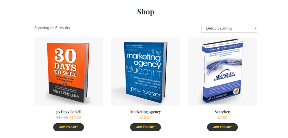Shop page