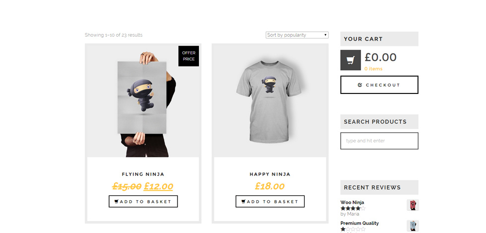 Shop page