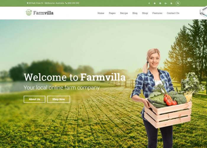 Farmvilla – Premium Responsive Organic Food WordPress Theme