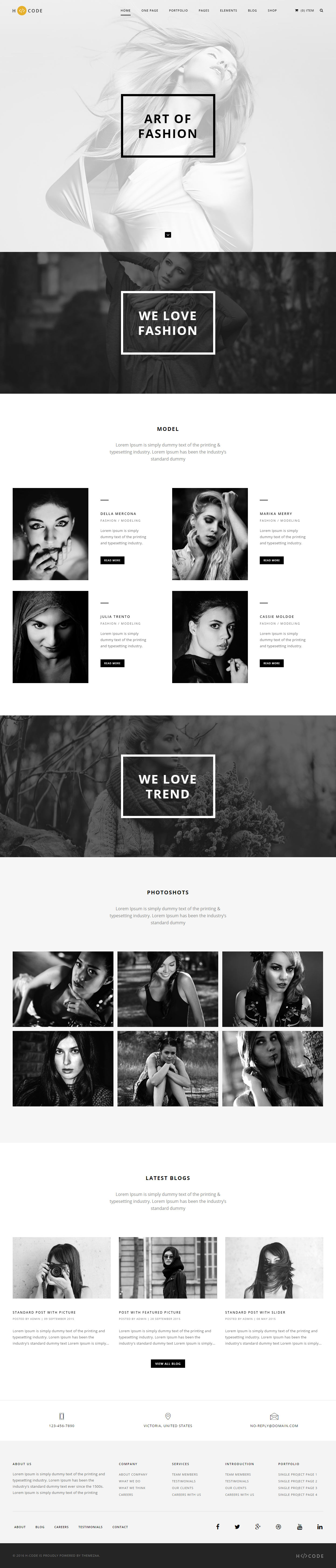 H-Code Best Fashion WordPress Themes
