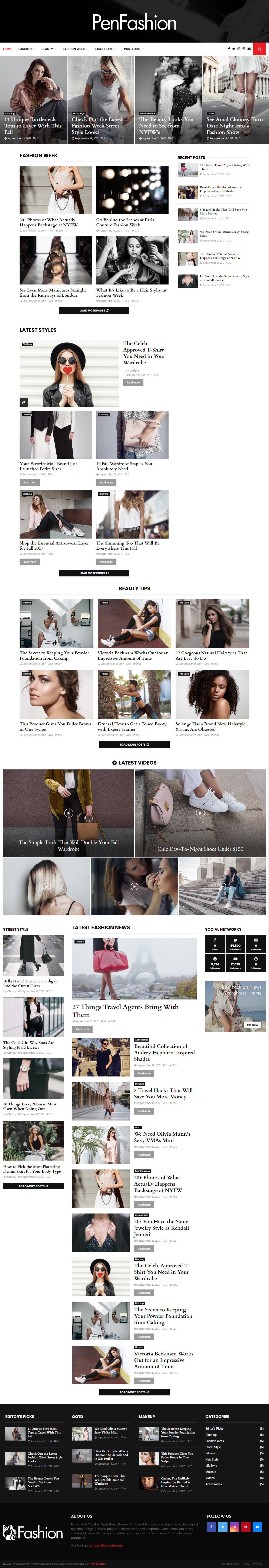 PenNews WordPress Fashion Blog Themes