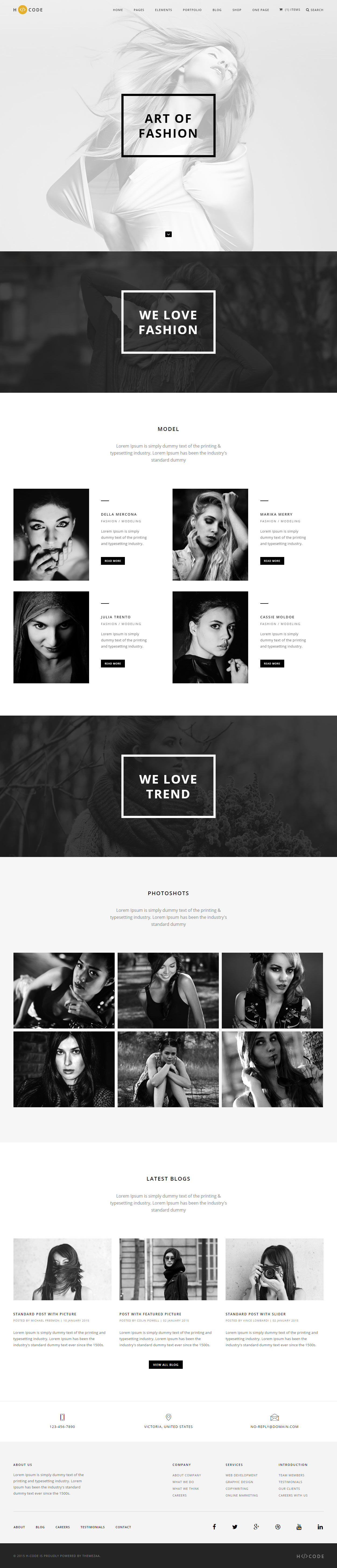 H-Code Fashion HTML5 Templates