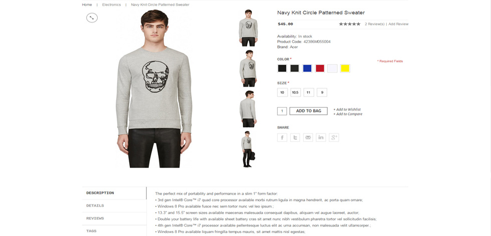 Product page
