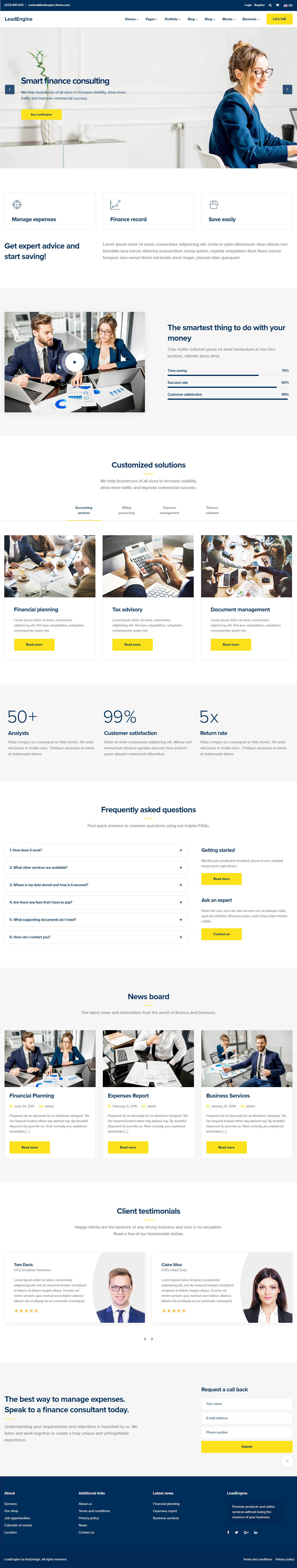 LeadEngine Finance WordPress Theme