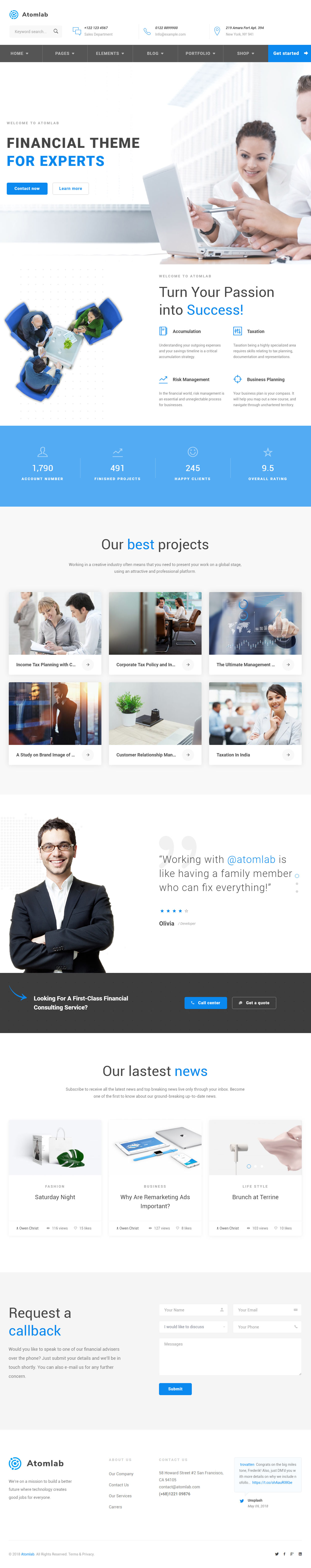 Atomlab Finance WordPress Theme