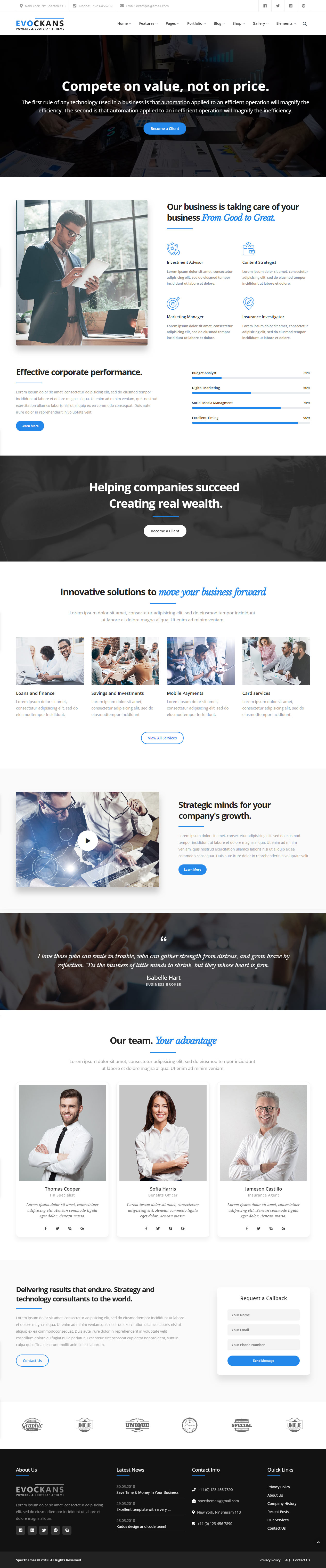 Evockans HTML5 Finance Website Templates