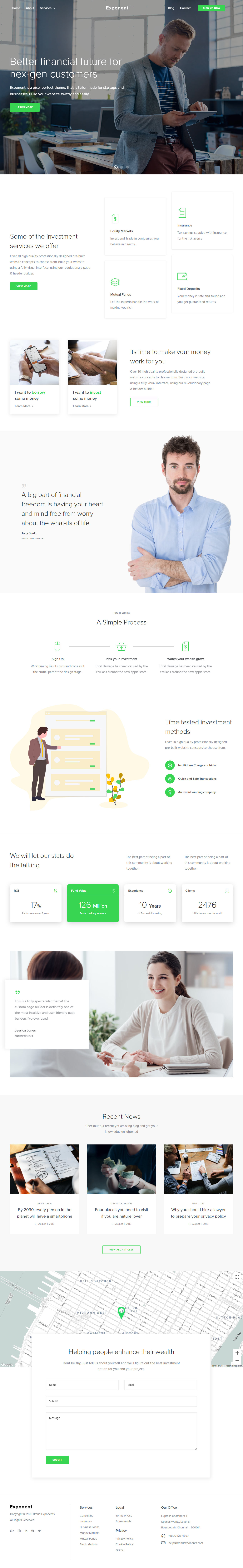 Exponent Finance WordPress Theme