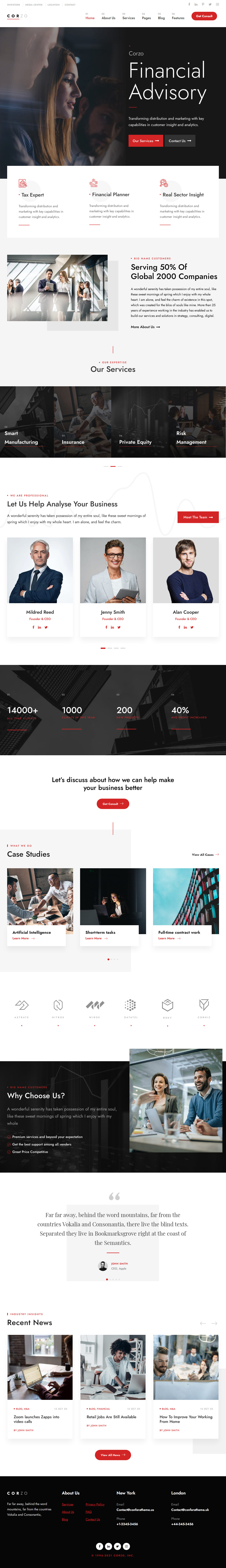 Corzo Finance WordPress Theme