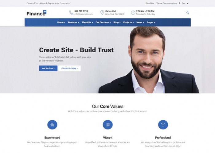 FinancePlus – Premium Responsive Finance & Business WordPress Theme