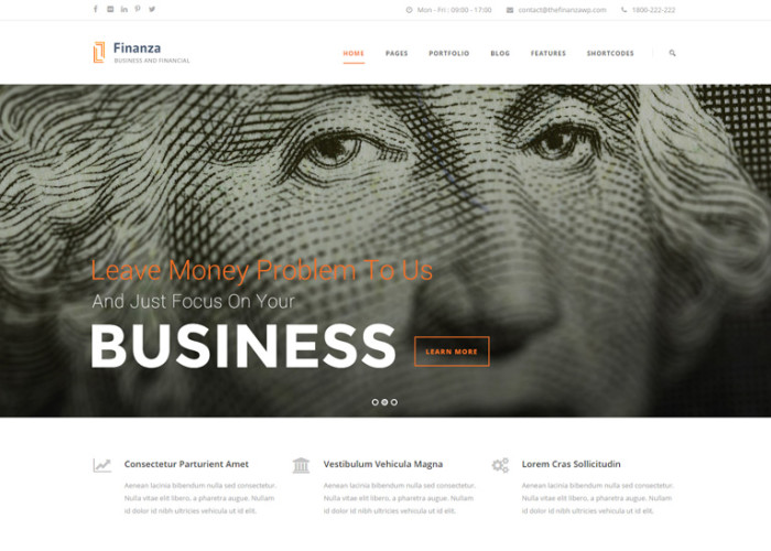 Finanza – Premium Responsive Business & Financial WordPress Theme