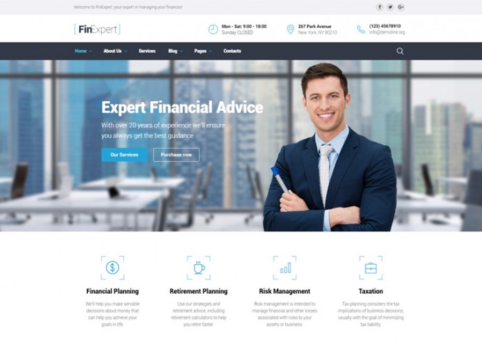 FinExpert – Premium Responsive Financial Advisor HTML5 Template