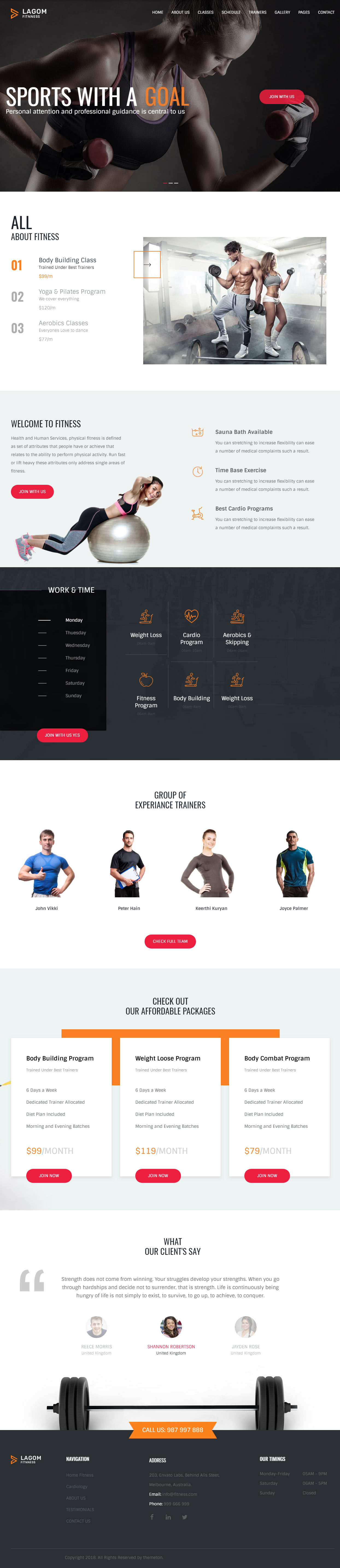 Lagom WordPress Fitness and Gym Themes