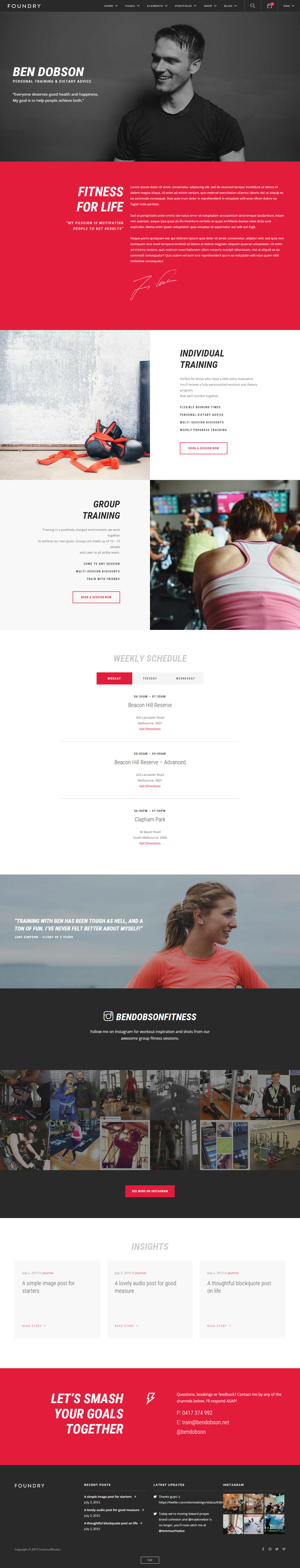 Foundry WordPress Fitness and Gym Themes
