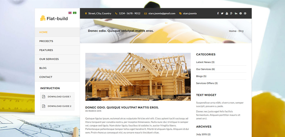 Blog post page