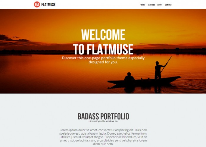 Flatmuse – Premium One Page Muse Template