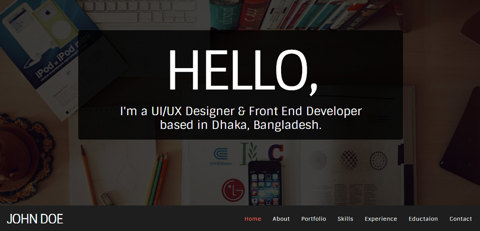 Welcome screen