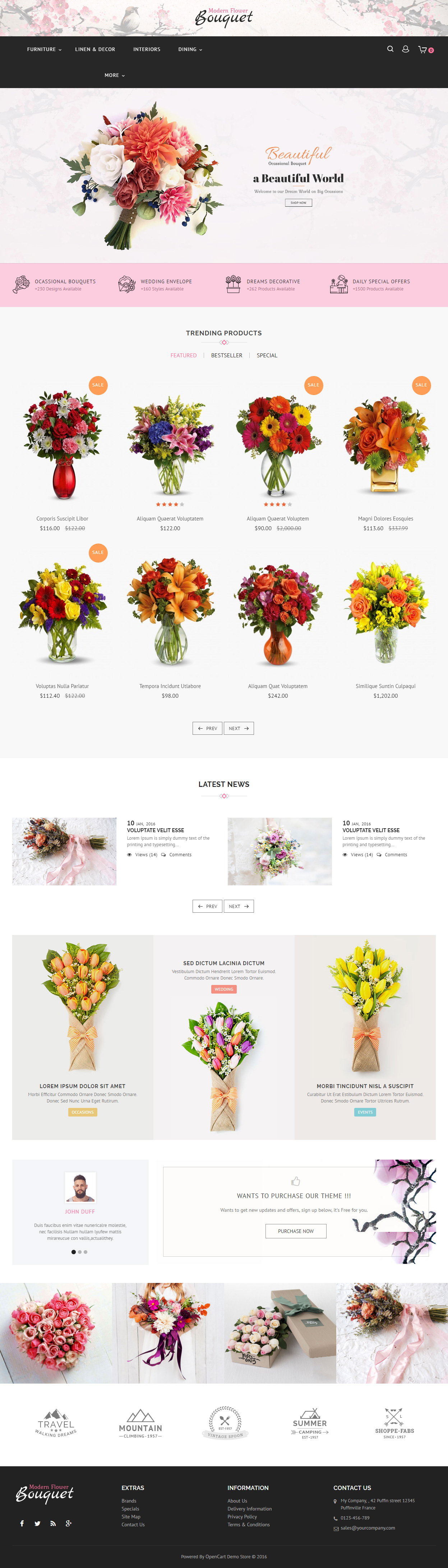Modern Opencart Flowers Theme