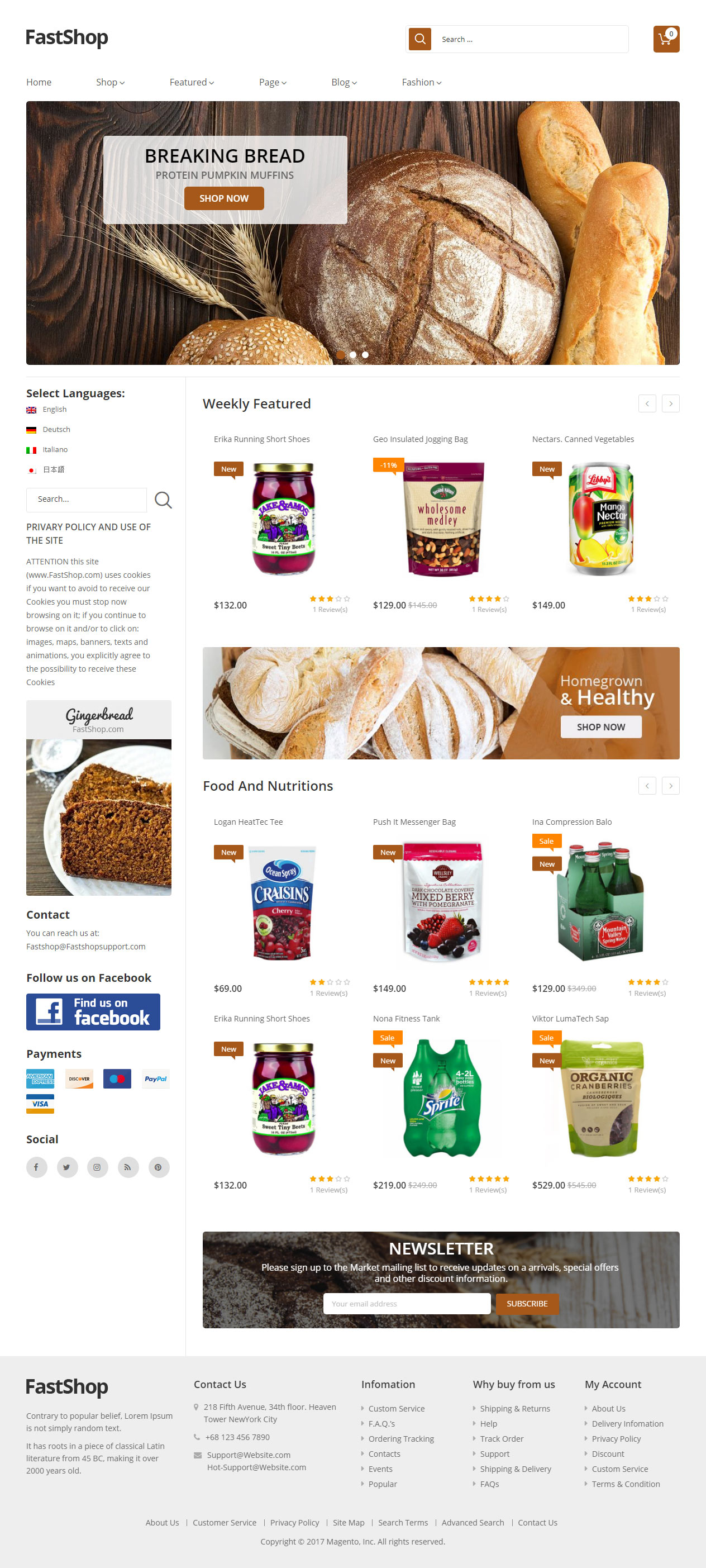 FastShop Magento Food Themes