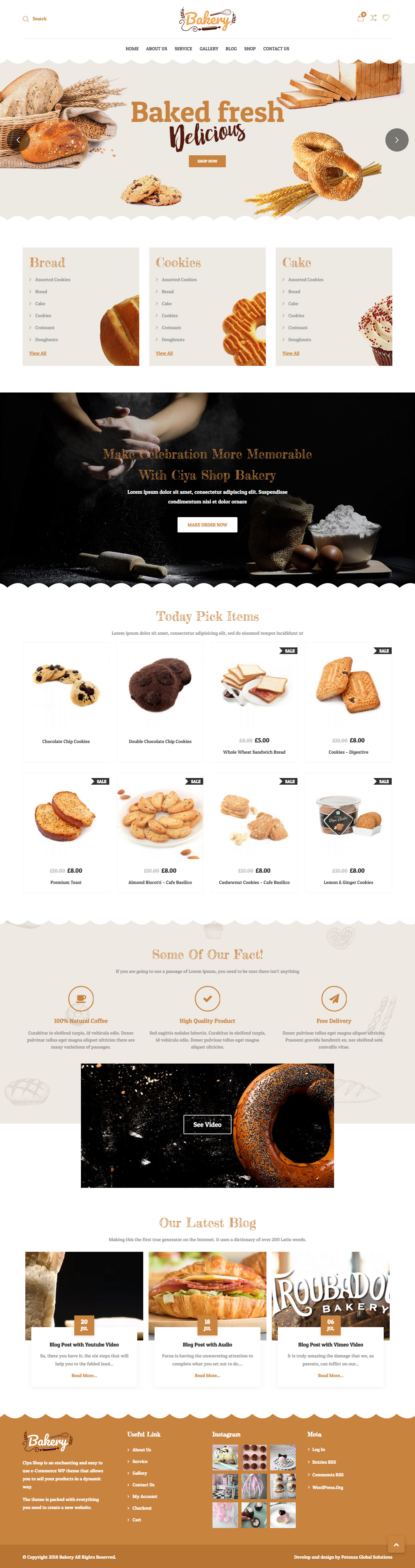 CiyaShop WordPress Themes for Bakeries