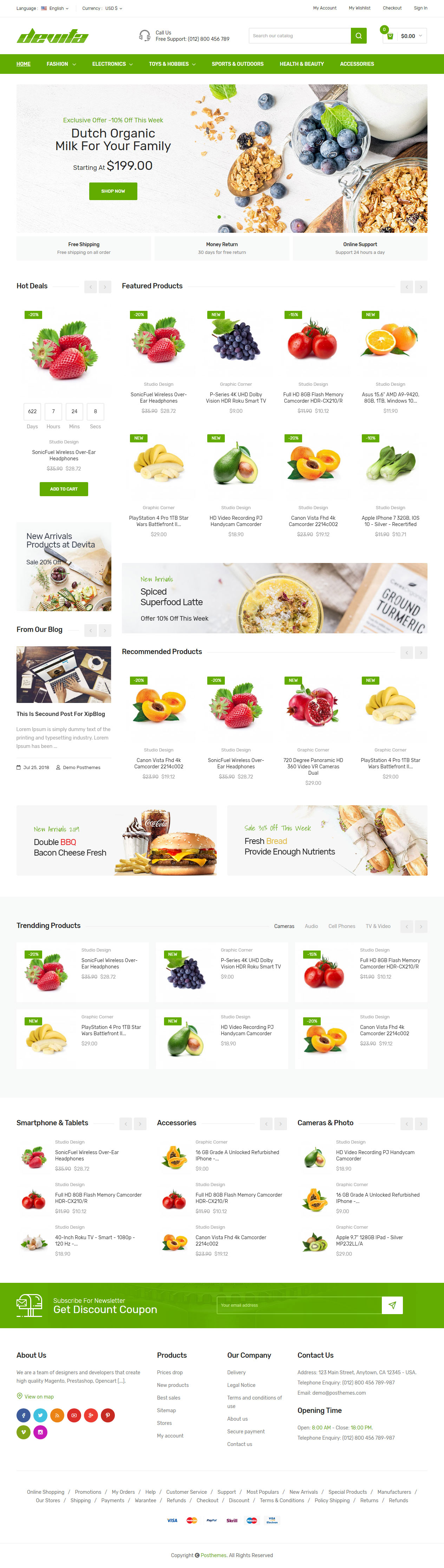 Devita Prestashop Food Templates