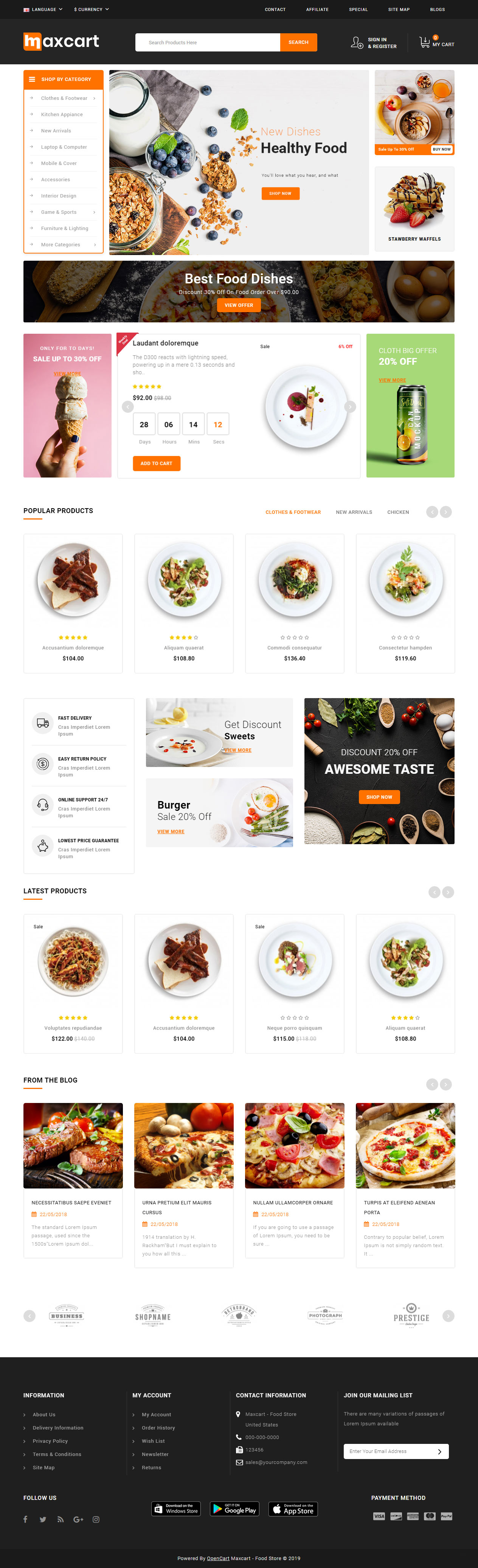 Maxcart Opencart Food Theme