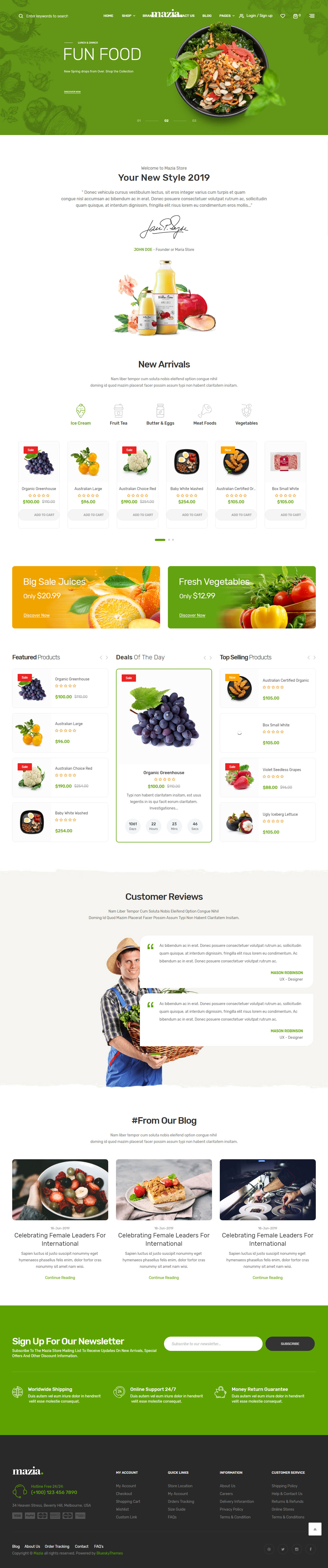 Mazia Magento Food Themes