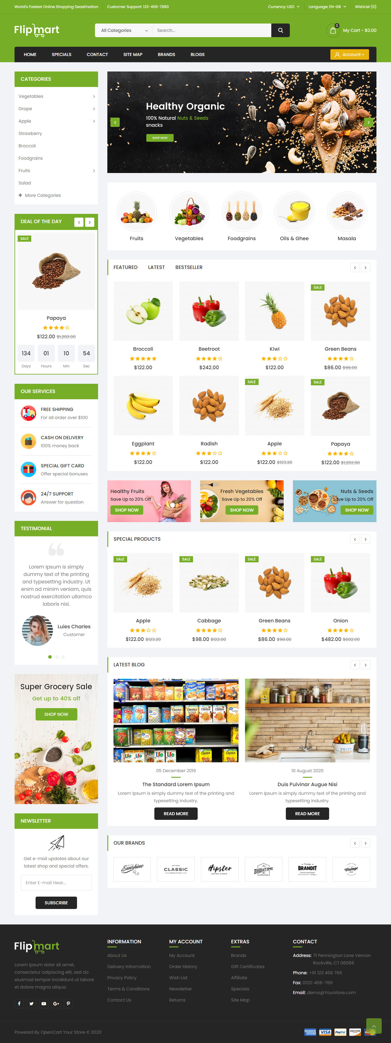 Flipmart Opencart Food Theme