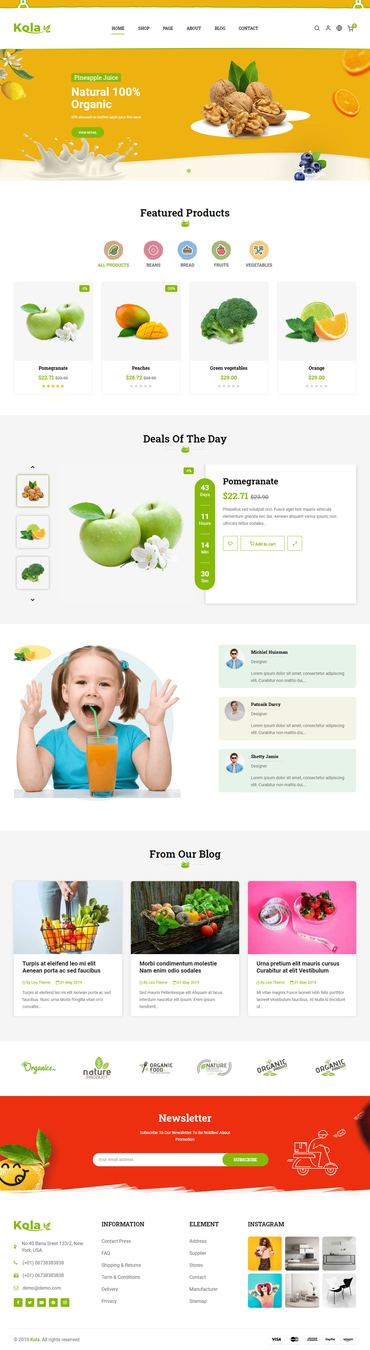 Dominic Prestashop Food Templates