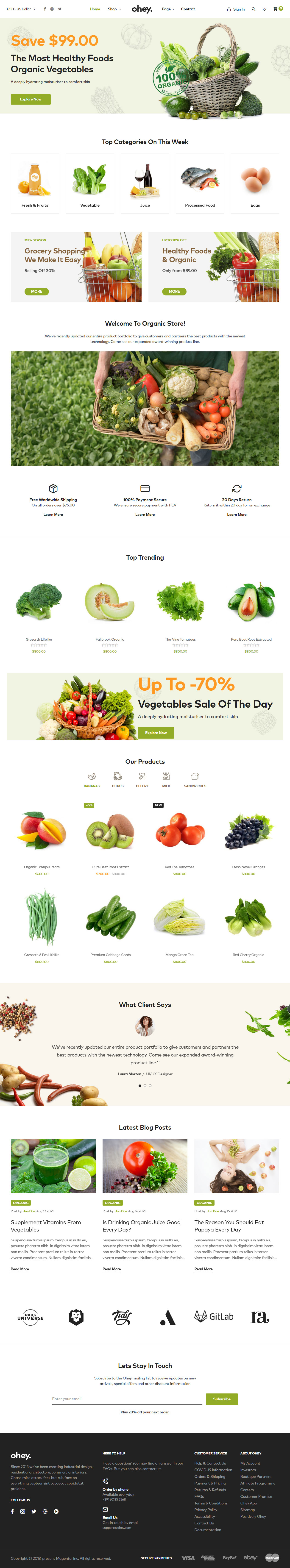 Ohey Magento Food Themes