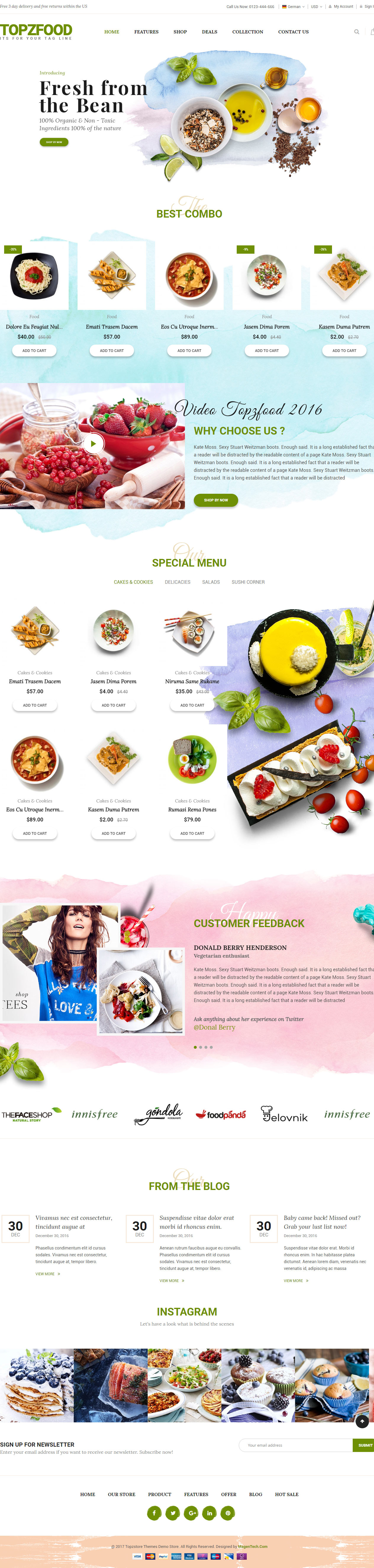 SM TopzStore Magento Food Themes