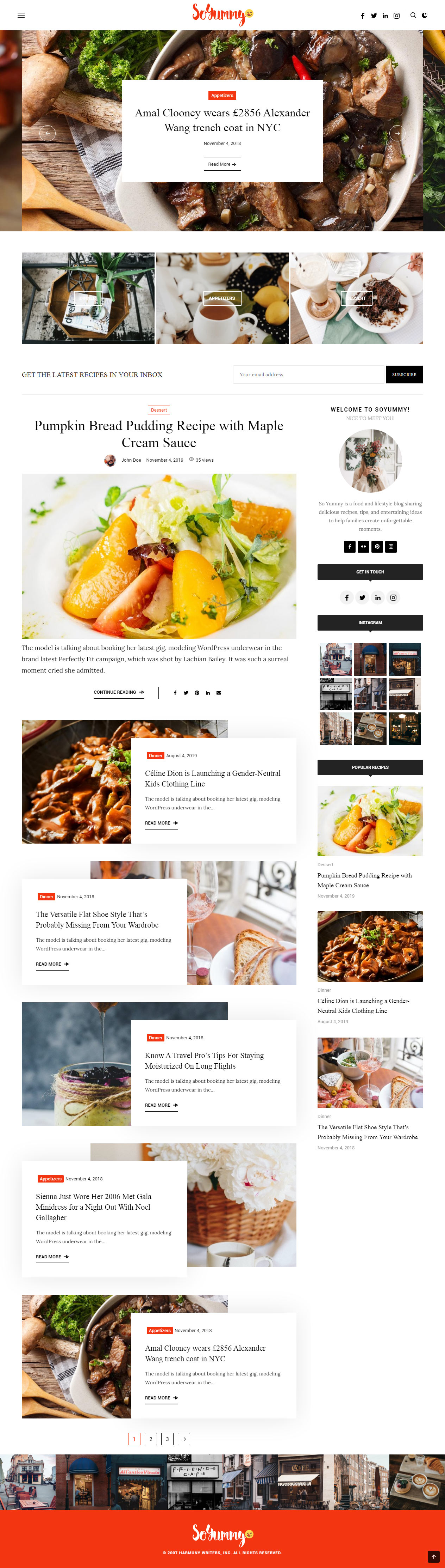 Harmuny Food Blog WordPress Themes