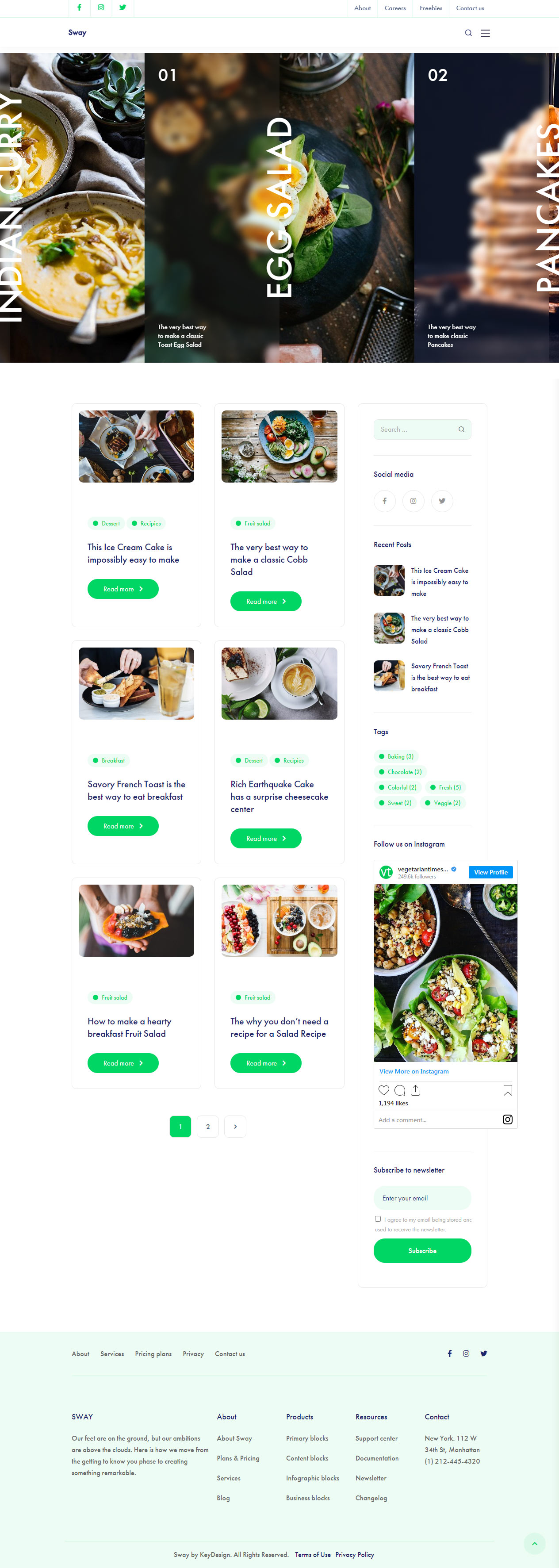 Sway Food Blog WordPress Themes