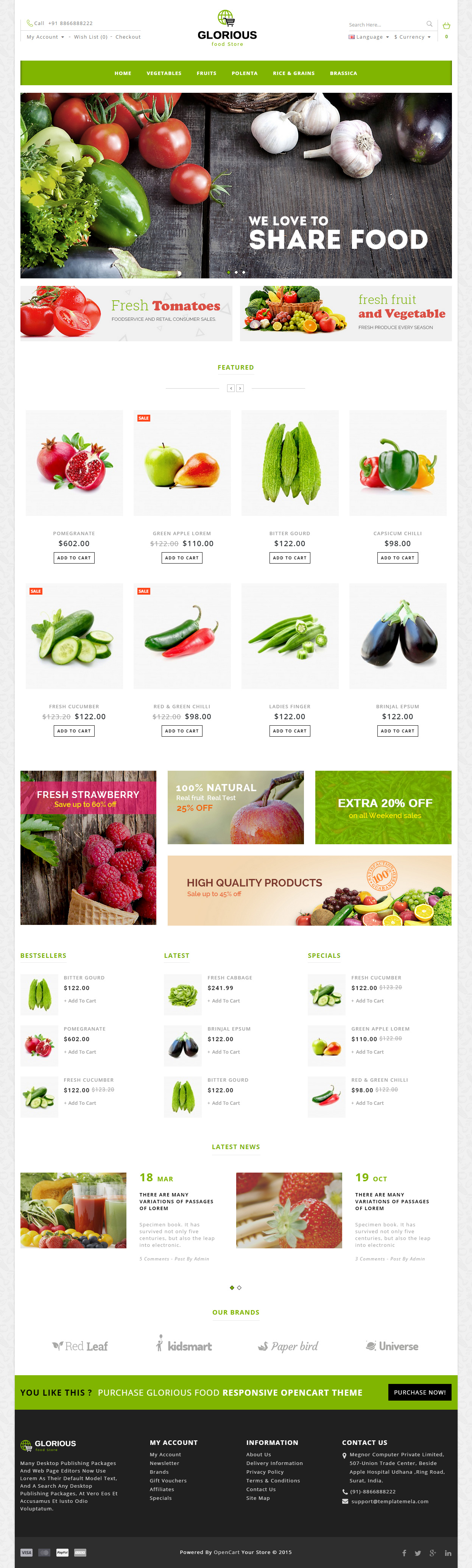Glorious Opencart Food Theme