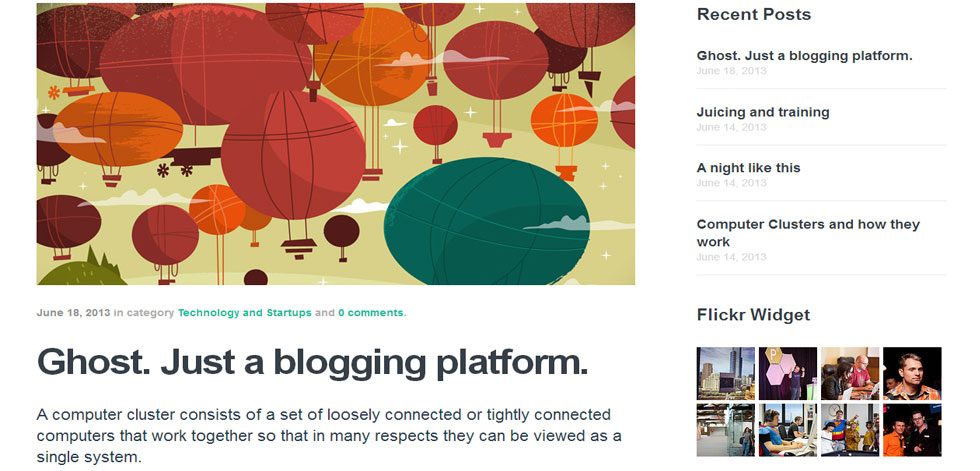 Blog post page