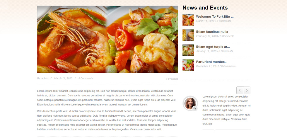 Blog post page