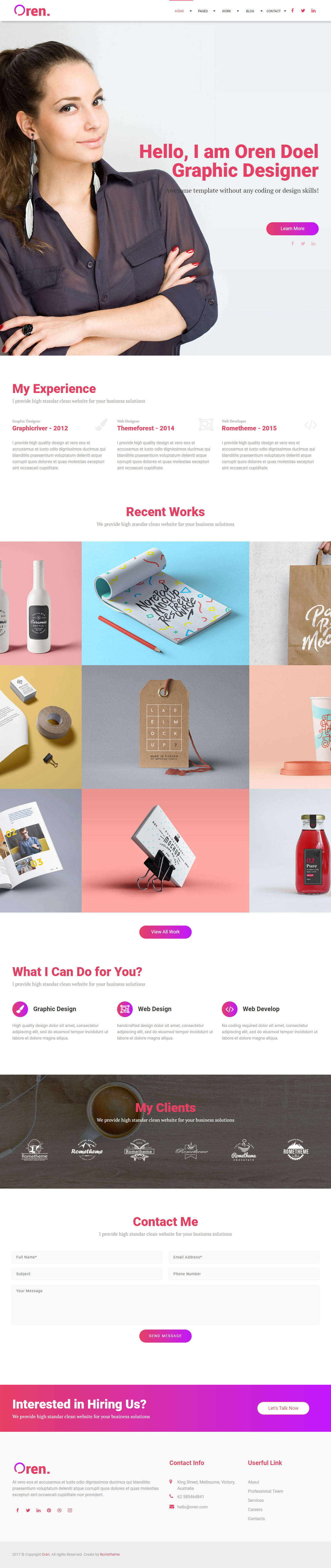 OREN Adobe Muse Freelance Themes