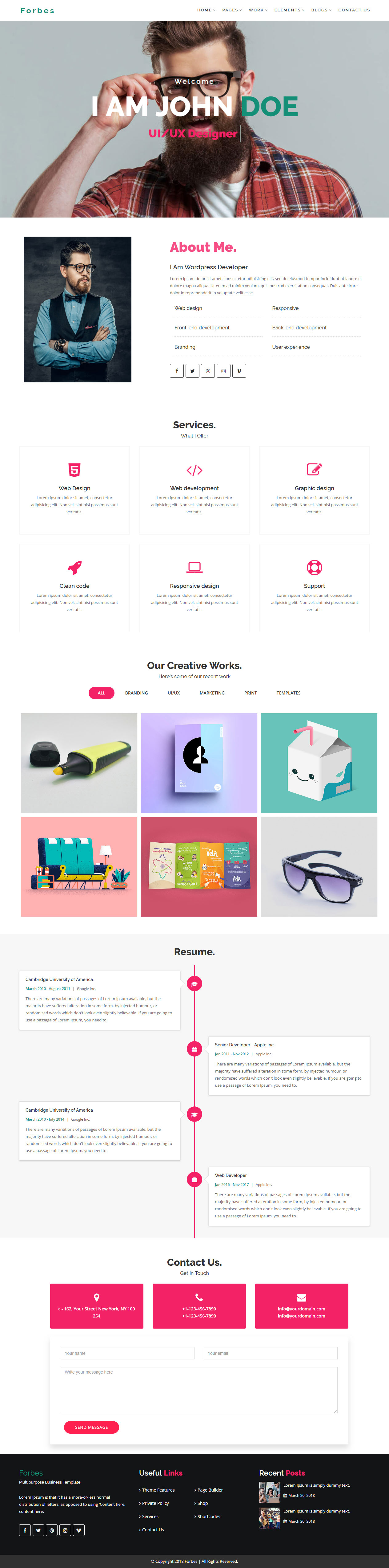Forbes Freelance Website Templates
