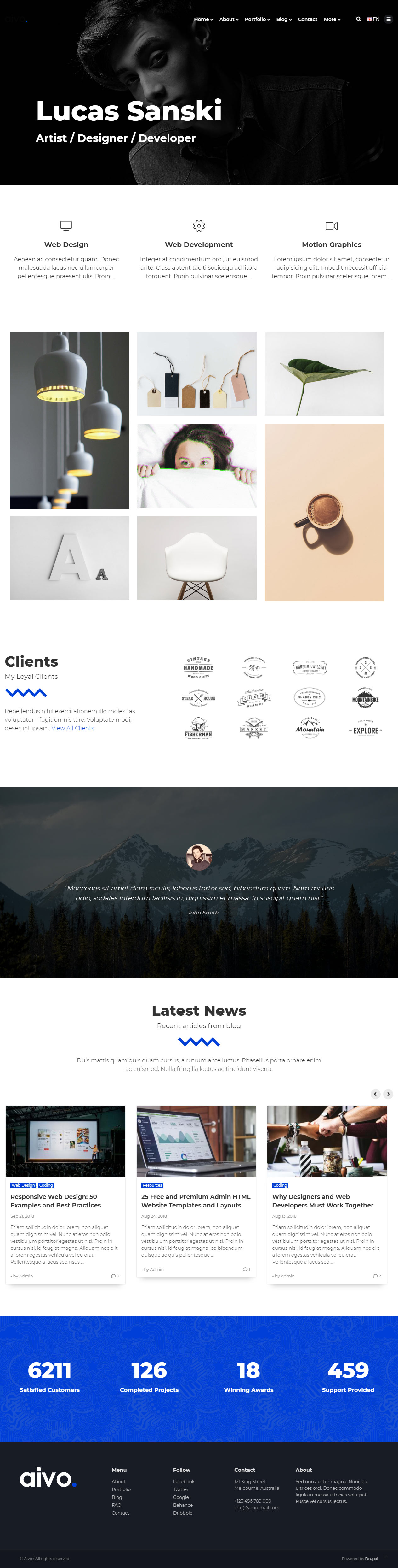 Aivo Drupal Freelancer Theme